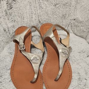 Coach Metallic Silver Sandals